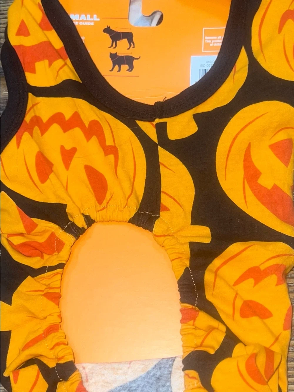 Hyde and Eek Dog/Cat Pumpkin Print Full-Body Pajama - S - New